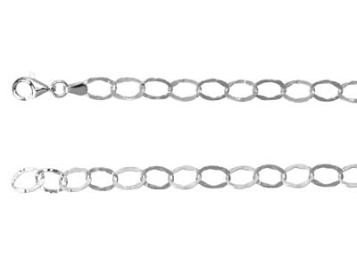 Sterling Silver 6.5mm Hammered Oval Trace Chain, 1845cm, 100         Recycled Silver