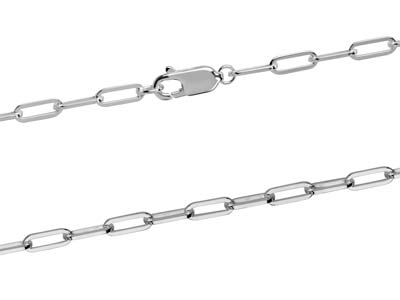 Sterling Silver 3.1mm Wide Square  Wire Trace Chain, 20