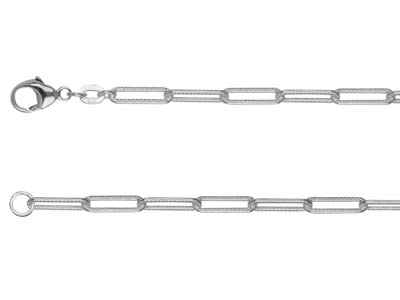 Sterling Silver 3.4mm Wide Rectangular Trace Chain
