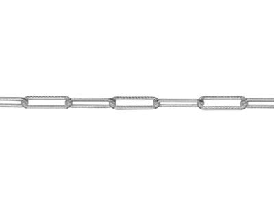 Sterling Silver 3.4mm Wide         Rectangular Trace Chain, 18