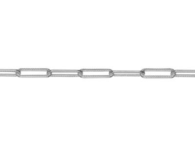 Sterling Silver 3.4mm Wide         Rectangular Trace Chain, 20