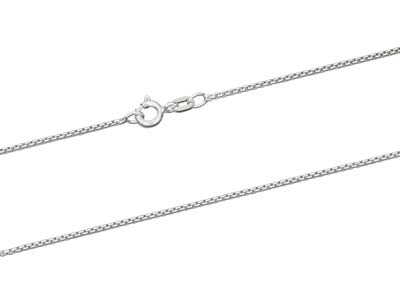 Sterling Silver 1.3mm Rounded Box  Chain 18
