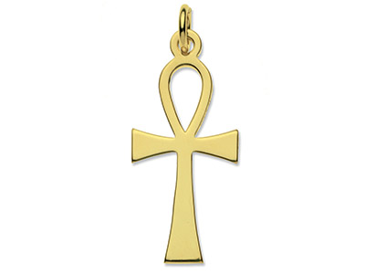 9ct Yellow Gold Cross, Medium Ankh No.25 Unhallmarked