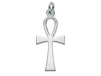 Sterling Silver Cross, Small Ankh  No.20 - Standard Image - 1