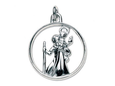 Sterling Silver St. Christopher,   Open