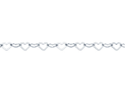 Sterling Silver 6.0mm Loose Heart  Link Chain, 100 Recycled Silver