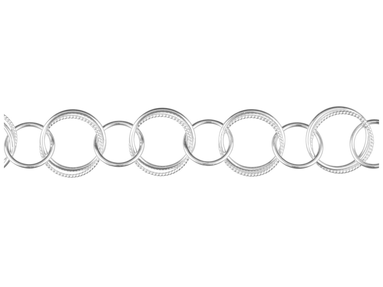Sterling Silver Round Twisted And Plain, 13mm And 10mm, 1.0mm Wire, Loose