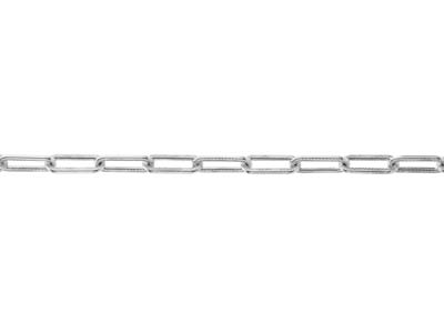 Sterling Silver 3.4mm Loose Wide   Engraved Pattern Rectangular Trace Chain, 100 Recycled Silver