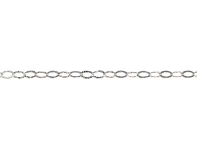 Sterling Silver 6.5mm Loose        Hammered Oval Trace Chain, 100%    Recycled Silver - Standard Image - 1