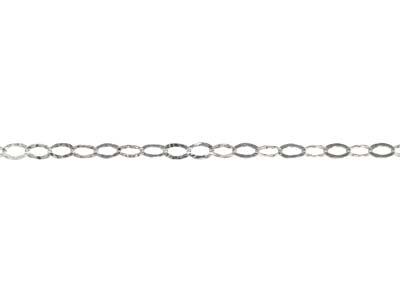 Sterling Silver 6.5mm Loose        Hammered Oval Trace Chain, 100    Recycled Silver