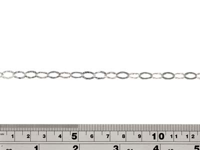 Sterling Silver 6.5mm Loose        Hammered Oval Trace Chain, 100%    Recycled Silver - Standard Image - 2