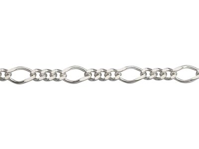 Sterling Silver 6.0mm Diamond Cut  Loose 31 Figaro Chain, 100       Recycled Silver