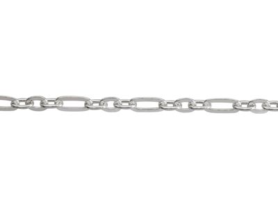 Sterling Silver 4.0mm Loose 3+1    Figaro Chain, 100% Recycled Silver - Standard Image - 1