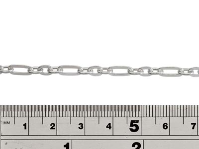 Sterling Silver 4.0mm Loose 3+1    Figaro Chain, 100% Recycled Silver - Standard Image - 2