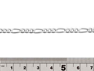 Sterling Silver 3.5mm Loose 3+1    Figaro Chain, 100% Recycled Silver - Standard Image - 2