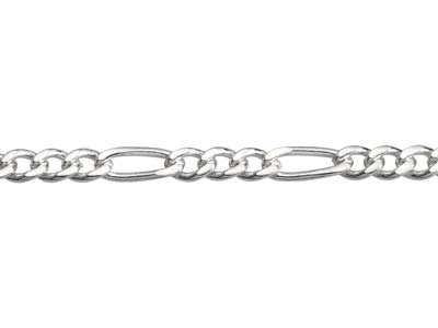Sterling Silver 3.5mm Loose 3+1    Figaro Chain, 100% Recycled Silver - Standard Image - 3