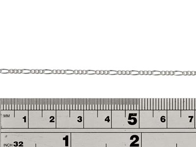 Sterling Silver 1.6mm Loose 3+1    Figaro Chain, 100% Recycled Silver - Standard Image - 2