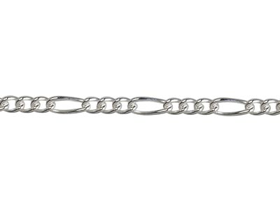 Sterling Silver 1.6mm Loose 3+1    Figaro Chain, 100% Recycled Silver - Standard Image - 3