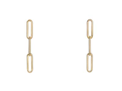 Gold Filled Paperclip Chain Design Drop Earrings