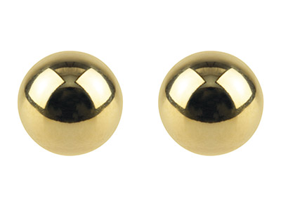 9ct Yellow Gold Pair 3mm           Light Weight Ball Studs - Standard Image - 2