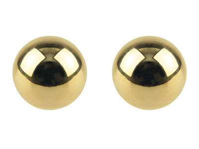 9ct Yellow Gold Pair 3mm           Light Weight Ball Studs - Standard Image - 2