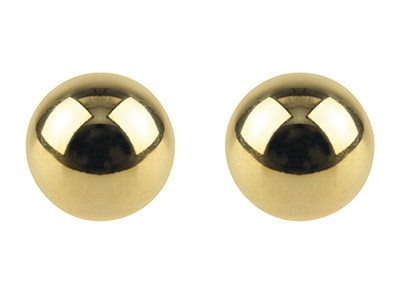 9ct Yellow Gold Pair 4mm           Light Weight Ball Studs - Standard Image - 2