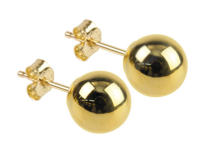 9ct Yellow Gold Pair 6mm           Light Weight Ball Studs - Standard Image - 2