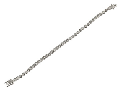 Sterling Silver Tennis Bracelet Set With Cubic Zirconia, 718cm