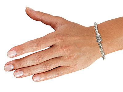 Sterling Silver Tennis Bracelet Set With Cubic Zirconia 7