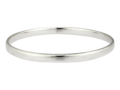 Sterling Silver Bangle 5.4mm Wide  Hallmarked