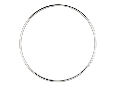 Sterling Silver Bangle 3.5mm Wide  Hallmarked - Standard Image - 2