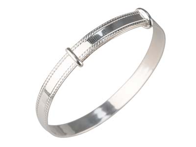 Sterling Silver Adjustable Plain   Childs Bangle