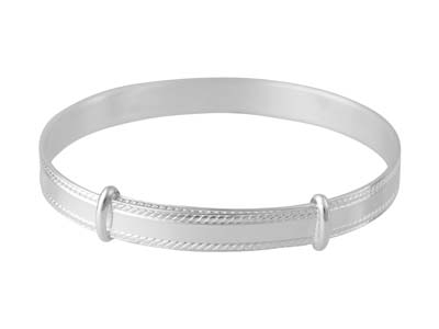 Sterling Silver Adjustable Plain   Childs Bangle - Standard Image - 2