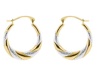 9ct Yellow Gold Creole Earrings - Standard Image - 1