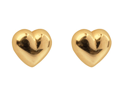 9ct-Yellow-Gold-Plain-Heart-Stud---Ea...