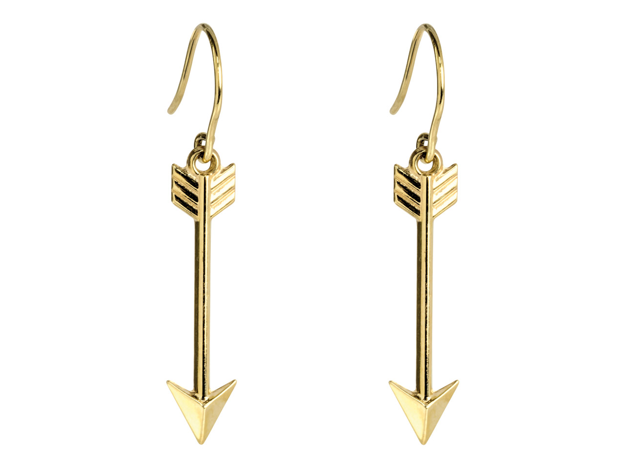 9ct Yellow Gold Arrow Design Drop Earrings 9ct Yellow Gold Arrow Design Drop Earrings