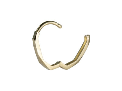 9ct Yellow Gold Hexagon Hoop       Earrings - Standard Image - 3