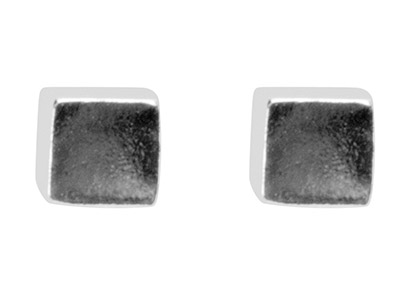 Sterling Silver Earrings Cube Stud - Standard Image - 1