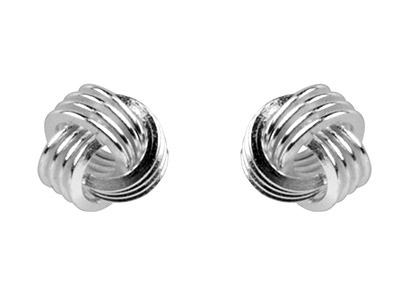 Sterling Silver Earrings Knot Stud - Standard Image - 1