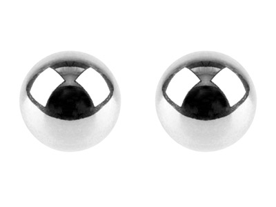 Sterling Silver Earrings Pair 3mm  Ball Studs With Scroll - Standard Image - 1