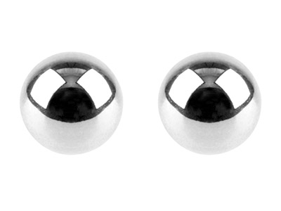 Sterling Silver Earrings Pair 3mm  Ball Studs With Scroll
