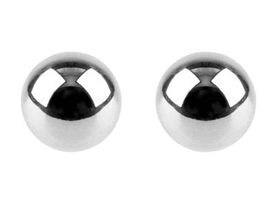 Sterling Silver Earrings Pair 4mm  Ball Studs With Scroll