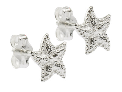 Sterling Silver Starfish Stud      Earrings - Standard Image - 2