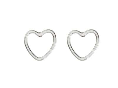 Sterling Silver Earrings Heart Stud - cooksongold.com