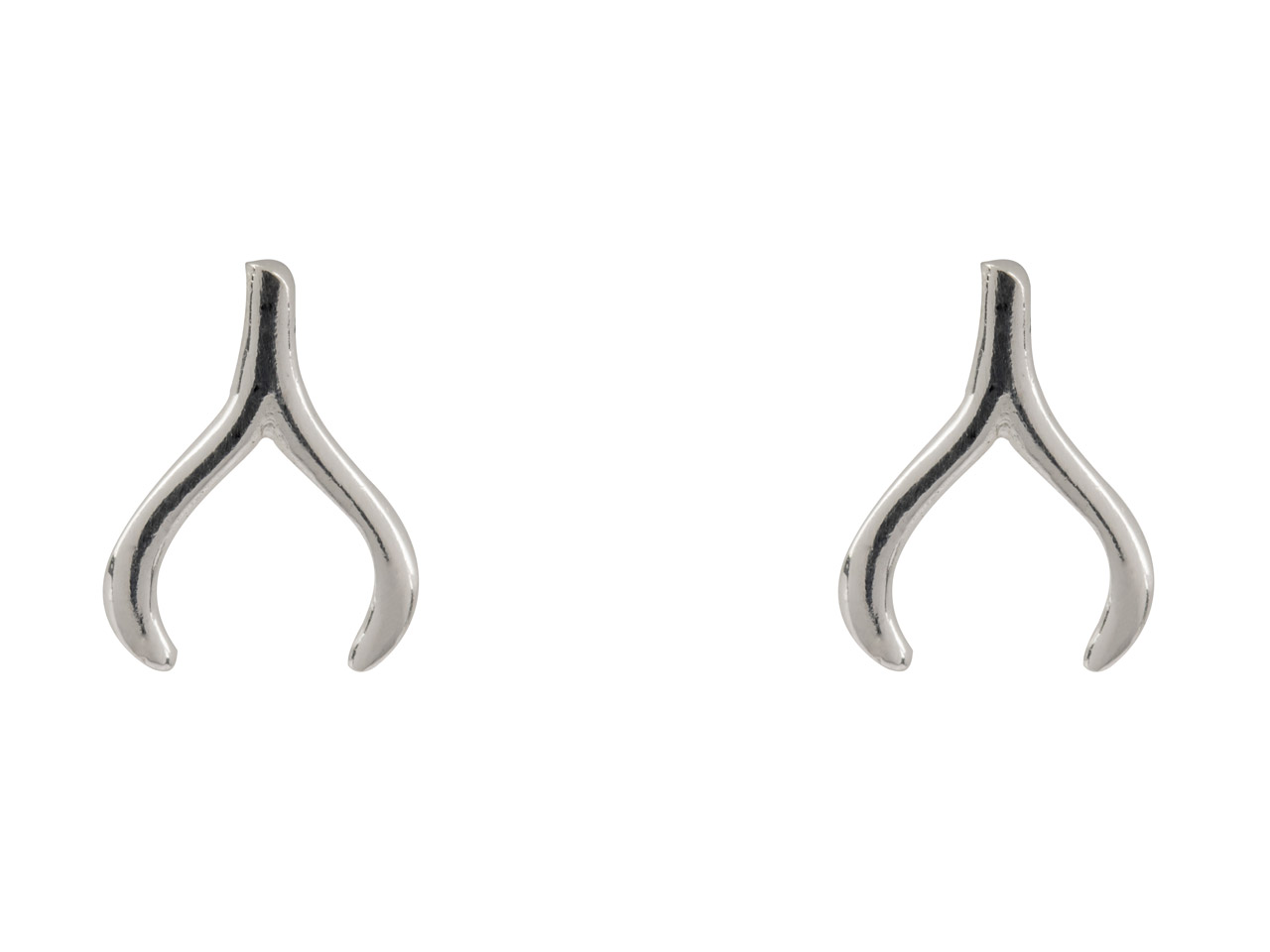 Sterling Silver Wishbone Stud Earrings