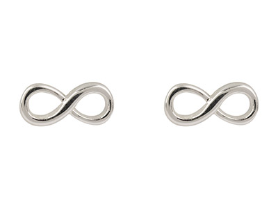 Sterling Silver Infinity Stud      Earrings - Standard Image - 1