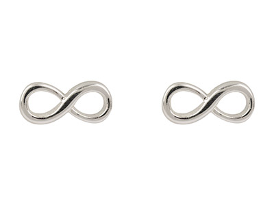 Sterling Silver Infinity Stud      Earrings - Standard Image - 1