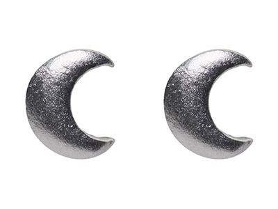 Sterling Silver Crescent Moon Stud Earrings