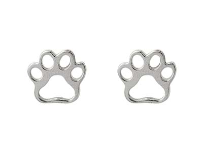 Sterling-Silver-Paw-Design-Stud----Ea...