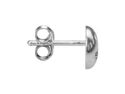 Sterling Silver Round Stud Earrings With Cut-out Heart Design - Standard Image - 3